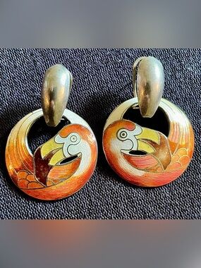 Vintage cloisonné earrings